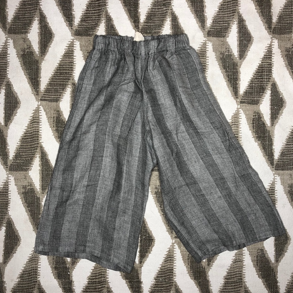 Ichi Antiquites Elastic Waist Wide Leg Crop Pants